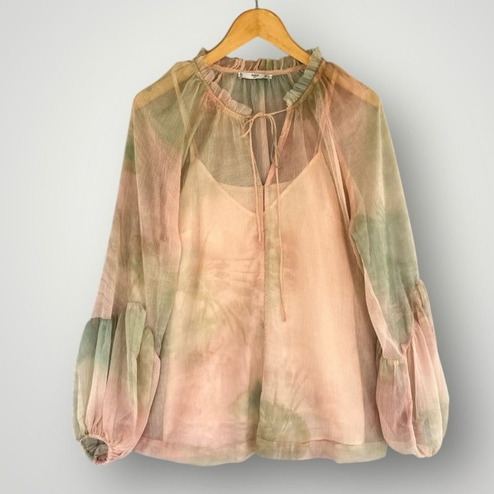 Mango Multicolor Sheer Blouse